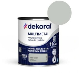 DEKORAL Farba antykorozyjna MULTIMETAL jasny szary 0,65L