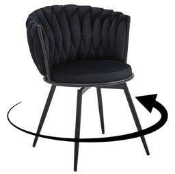 Krzesło obrotowe Glamour DC-3027 Czarny welur Czarne nogi