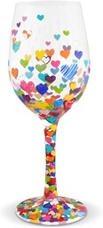 Szklanka do wina od Hearts-A-Million, wielokolorowa, 8,5 x
