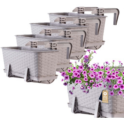 Skrzynka balkonowa z uchwytami Castro karmelowa 40 cm,