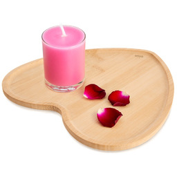 Talerz na przekąski dekoracyjny bambusowy serce 22x22 cm