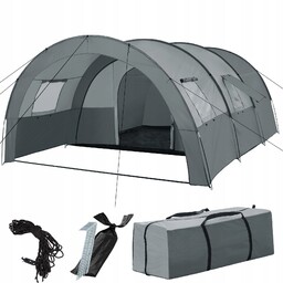 Namiot tunelowy TecTake Roskilde 6-osobowy szary 3 m