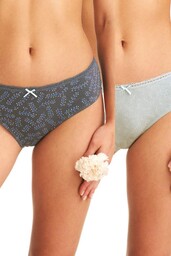 Figi damskie midi bikini (2 pack) z koronkowym