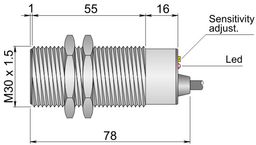 Czujnik pojemnościowy Fi 30 mm SC30SM-C20 NPN NO+NC