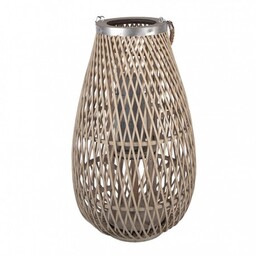 Rattanowy Lampion Beżowy D Clayre & Eef