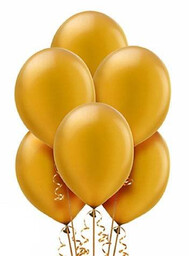 Balony lateksowe metaliczne średnie - złote - 25