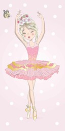 Jerry Fabrics Ręcznik plażowy 70x140 Ballerina różowy bawełniany