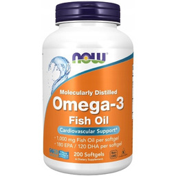 NOW Omega3 Molecularly Distilled suplement diety 200 kapsułek