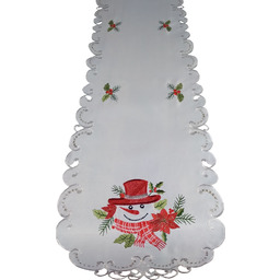 Bieżnik bożonarodzeniowy z haftem w bałwana OSD03-1