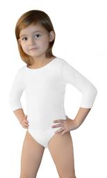 Bodysuit girls sleeve leotard WHITE