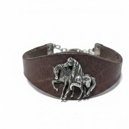 Wróbel Bransoletka Skórzana Dwa Konie-