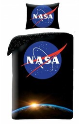 Pościel bawełniana 140x200 czarna Nasa Kids 13