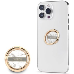 GUESS Uchwyt i podstawka Ring Stand Marble Biały