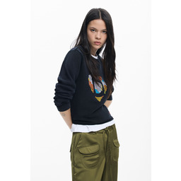 Desigual Bluza z haftowanym sercem