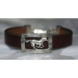 Wróbel Bransoletka R skórzana GALOPUJĄCY KOŃ