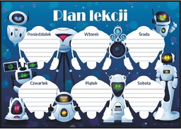 Plan lekcji roboty, nowy rok szkolny, rozmiar 70x100