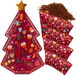 Kalendarz adwentowy z kawą mieloną arabica choinka prezent