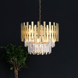 Lampa wisząca kryształowa Aspen Eko-Light, możliwość ściemniania, mosiężny