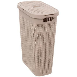 Kosz na pranie wąski 40 l rattan syntetyczny