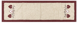 Bieżnik Serduszka kropka czerwony, czerwony, 40 x 140
