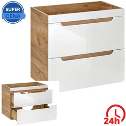 Szafka pod umywalkę 60x59x45,5 cm ,biały / Dąb