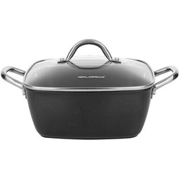 Garnek aluminiowy Nelio kwadratow z pokrywką 24 cm