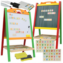 Tablica Dwustronna Magnetyczna Kredowa Dla Dzieci Alfabet Magnesy