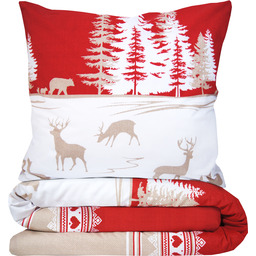 Pościel bawełniana bożonarodzeniowa premium Bielbaw w renifery PFX-26