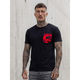 T-shirt męski z kieszonką czarny Denley Lando