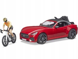 Bruder 03485 Auto Roadster z figurką i rowerem