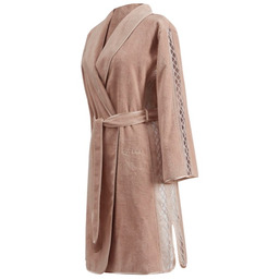 Krótki damski szlafrok SELYA S Brąz