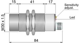 Czujnik pojemnościowy Fi 30 mm SC30SM-CE25 NPN NO+NC