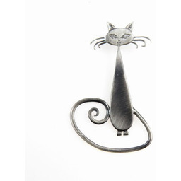 Zawieszka srebrna oksydowana- Kot Giler