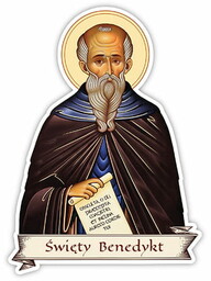 Naklejka religijna z wizerunkiem św. Benedykta z Nursji