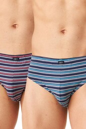 Slipy męskie bawełniane (2pack) w paski z wewnętrzną