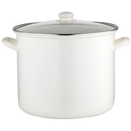 Garnek emaliowany wysoki gładki z pokrywką 28 cm