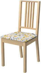 Pokrowiec na siedzisko Börje, żółto-niebieskie kwiaty na kremowym