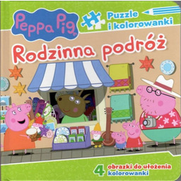 Świnka Peppa Puzzle i kolorowanki 3 Rodzinna podróż