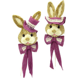 Głowa zająca z motywem łyka z kwiatami, figurka