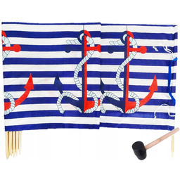 Parawan plażowy 15 metrów wzór 3 z młotkiem