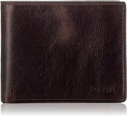 Fossil, Męska Skórzana Torebka na Monety Derrick, Brązowy
