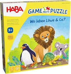 Game m. Puzzle - Wo leben Löwe &