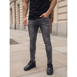 Spodnie męskie jeansowe slim fit czarne Denley Olav