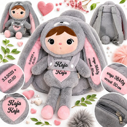 PLECAK METOO KRÓLIK Z IMIENIEM 30CM PERSONALIZOWANY PREZENT