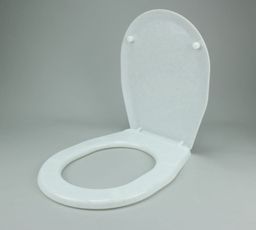 Deska sedesowa uniwersalna Biała kropki, 435 x 357x