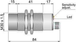 Czujnik pojemnościowy Fi 30 mm SC30SM-CE25 PNP NO+NC