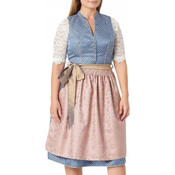 STOCKERPOINT PLUS SIZE SUKIENKA NIEBIESKA Z PUDROWYM FARTUSZKIEM