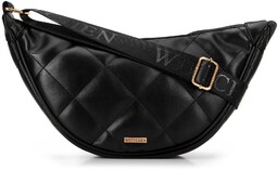 Damska torebka crossbody w geometryczne przeszycia czarno -