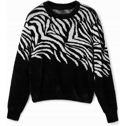 Sweter Damski Z Motywem Zebry Desigual Rozmiar L