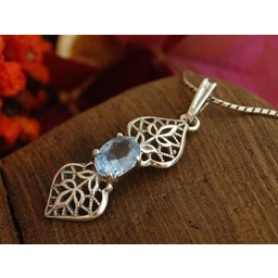 DAREL - srebrny wisiorek z akwamarynem